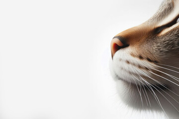 a cat nose sniffing Isolated on white background