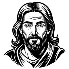  modern depiction of jesus circa 30 a d with kid silhouette illustration