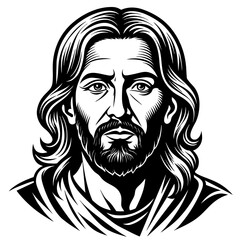  modern depiction of jesus circa 30 a d with kid silhouette illustration