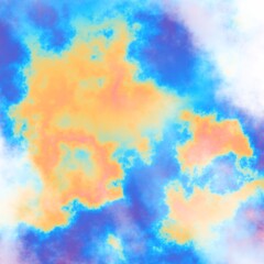 Fractal render, abstract fantasy background of colorful sky with colorful clouds