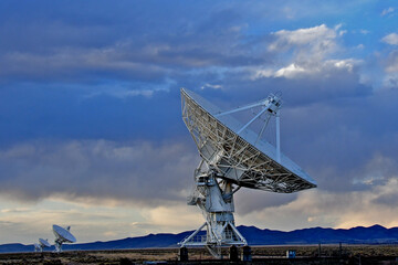 A  paraboloid shaped dish used as a radio telescope, Plains of San Agustin, New Mexico 