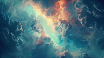 Ethereal cosmic clouds dreamscapes abstract background