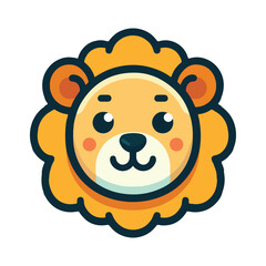 Cute Lion head , cartoon coloring page activity for kids vector illustration