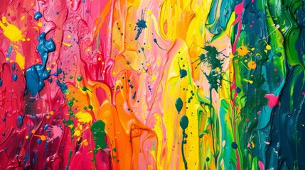 Explosive splashes of vivid paint expressionism abstract background