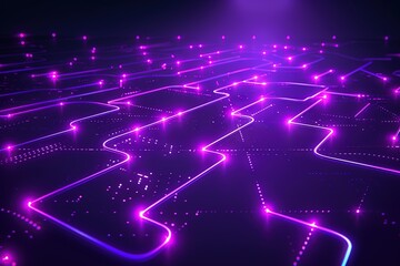 Fototapeta premium A purple background with many purple lines and dots