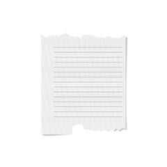 PAPER 39, blank old torn white paper stacked on a transparent background for brand identity mockup	