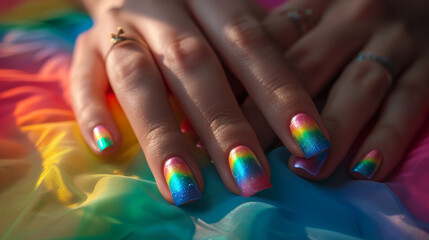 Obraz premium rainbow Nail design 