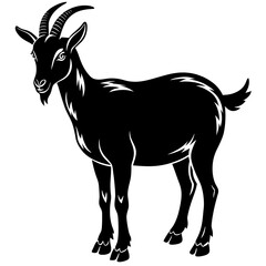 vector-goat-silhouette-with-white vector illustration