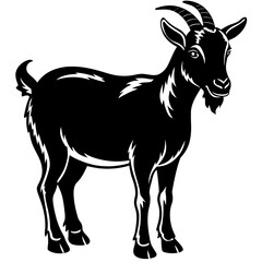 vector-goat-silhouette-with-white vector illustration