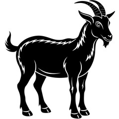vector-goat-silhouette-with-white vector illustration