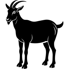 vector-goat-silhouette-with-white vector illustration