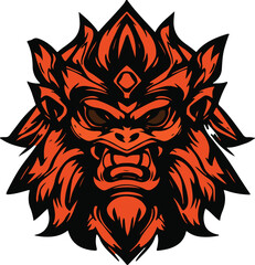 Obraz premium illustration hanuman head vector. hanuman is a deity in Hinduism