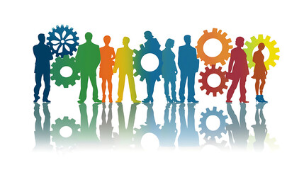 Business driving gear, wallpaper, cooperation to drive business towards success