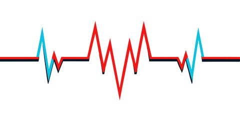 vector illustration of the heartbeat line. Electrocardiogram. Heart pulse. Emergency EKG monitoring illustration 