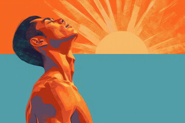 Coordinating breath with movement helps improve oxygenation of the muscles and enhances overall body awareness, Vector illustration