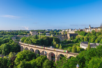 Obraz premium The Passerelle, aka the Luxembourg Viaduct, a viaduct in Luxembourg City, southern Luxembourg.