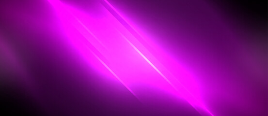 Neon dynamic diagonal light rays background. Techno digital geometric concept design for wallpaper, banner, presentation, background
