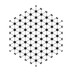 The abstract hexagonal pattern on white background.