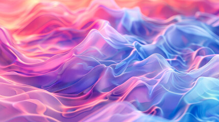 Fototapeta premium Close-up of blue and pink fabric waves