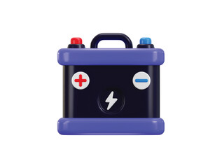 car battery icon 3d render