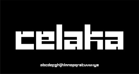 Fototapeta premium MODERN GEOMETRIC FUTURISTIC ALPHABET FONT TYPEFACE