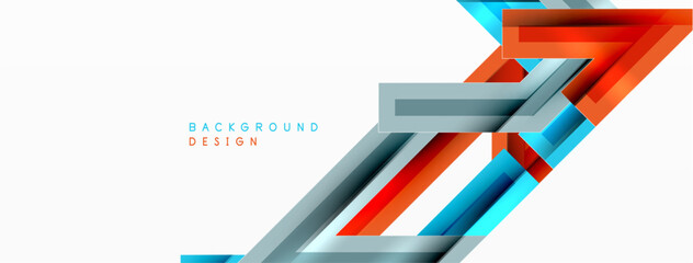 Line zig zag dynamic geometric abstract background. Colorful lines with shadow and light effects, various routes concept. Vector Illustration For Wallpaper, Banner, Background, Card