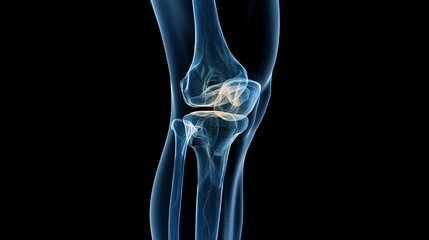 Xray image of human patella, detailed view of kneecap, clinical clarity