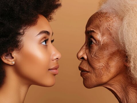 Two women looking at each other