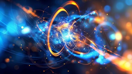 Obraz premium Subatomic particles quantum environments abstract background