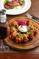 grilled chicken wings with barbecue sauce