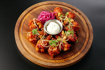 grilled chicken wings with barbecue sauce