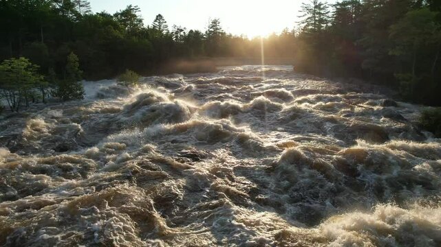 Extreme raging whitewater on the Penobscot River, Maine