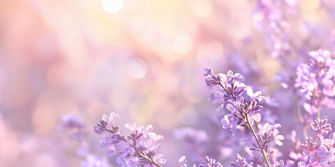 This image showcases clusters of lavender flowers enhanced by a backlit effect, creating a magical atmosphere