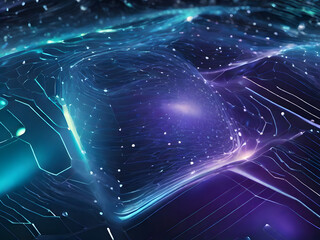 Obraz premium Digital background ideal for technological operations, neural networks, AI, data transmission and encryption, digital archives, scientific research