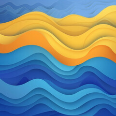 Blue Wave Pattern Seamless Design: Abstract Vector Illustration of Water Waves for Summer Beach Wallpaper and Decoration