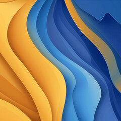 Blue Wave Design: Abstract Art with Curves and Patterns