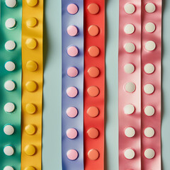 Colorful Button and Ball Pattern Wallpaper Design