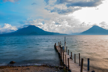 Long exposure in the Atitlan lake in Guatemala