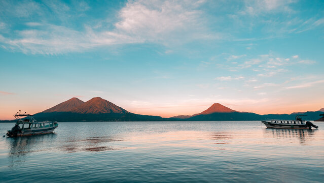Morning in the Atitlan lake in Guatemala