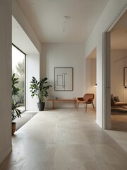 Fototapeta premium Minimalist Interior Design with Natural Light and Modern Furniture.