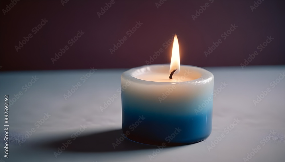 Wall mural blue candle flame isolated light glowing, banner poster header design