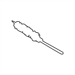 outline illustration of shadow of one beef skewer for icon or logo