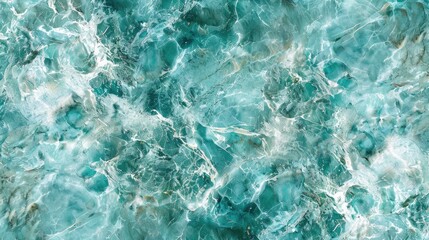 Obraz premium Rippled Water in Swimming Pool with Aqua Tone Marble Detail for Interior and Exterior Decoration Natural Aqua Green Marble Texture Background
