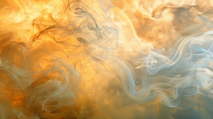 A mesmerizing dance of ethereal smoke illuminated by the warm hues of a setting sun