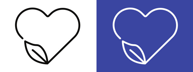 Eco Love Icon Ideal for Environmental and Nature-Friendly Themes