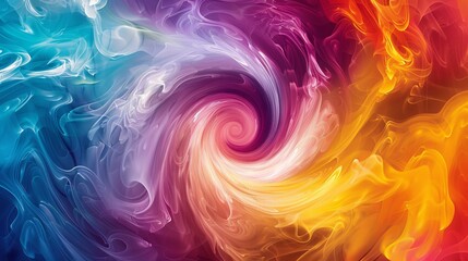 Obraz premium Vibrant liquid colors hypnotic psychedelic vortices abstract background