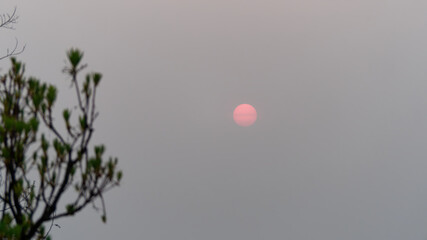 Tranquil view of a goregous dawn from Nagarkot, Nepal
