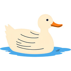 Duck isolated with water icon (png)