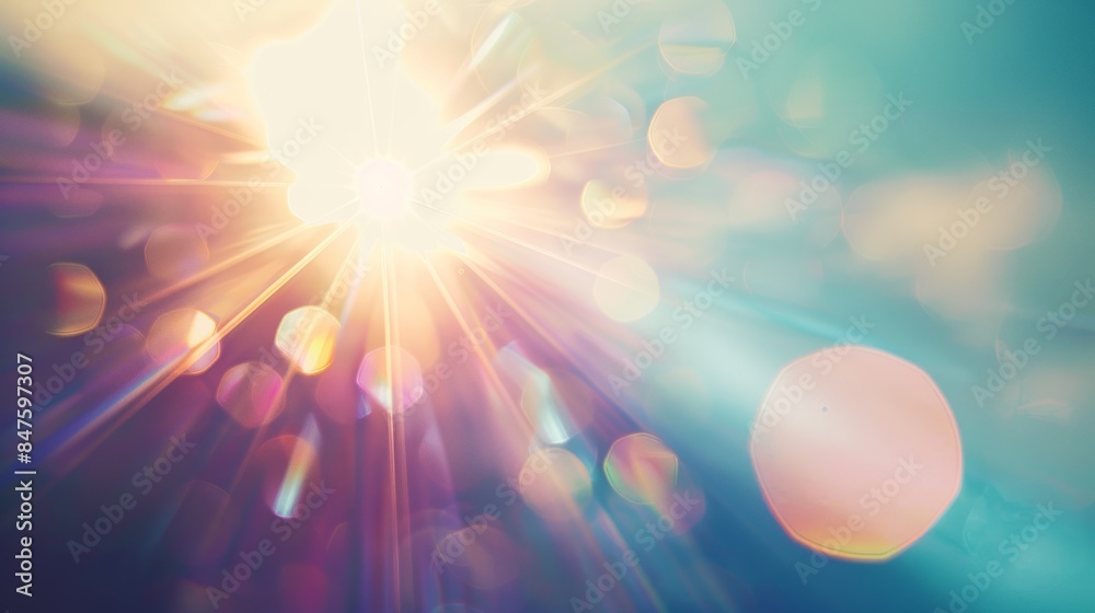 Poster A surreal gradient background with a distorted lens flare overlay, creating a dreamlike and otherworldly atmosphere