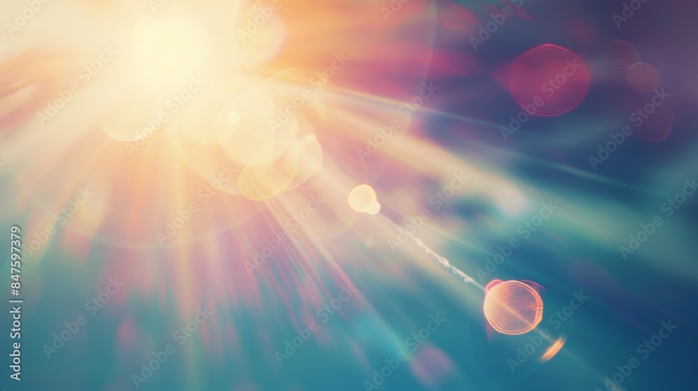 Poster A surreal gradient background with a distorted lens flare overlay, creating a dreamlike and otherworldly atmosphere